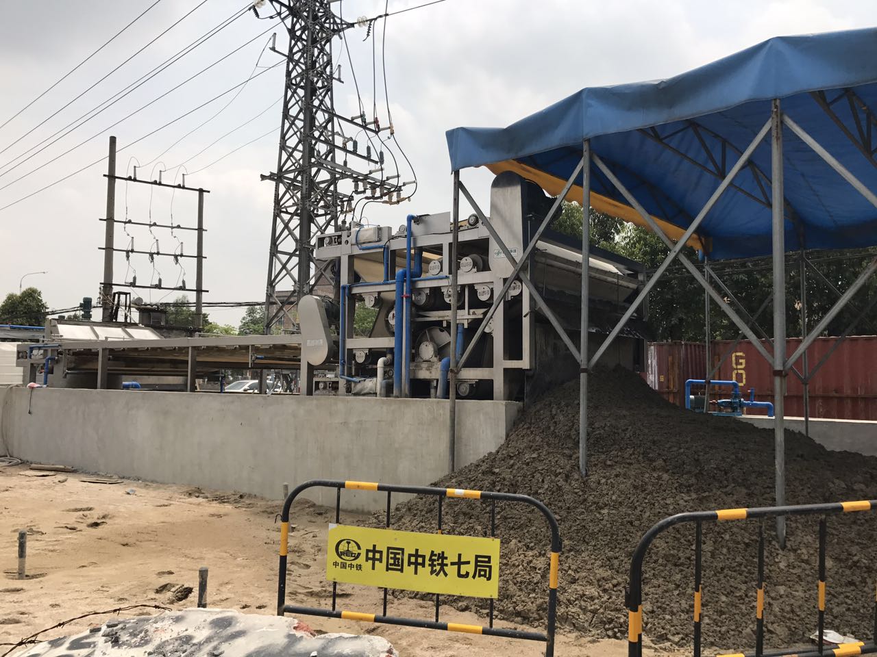 中鐵七局建筑打樁泥漿帶式壓濾機(jī)處理案例現(xiàn)場(chǎng) 7